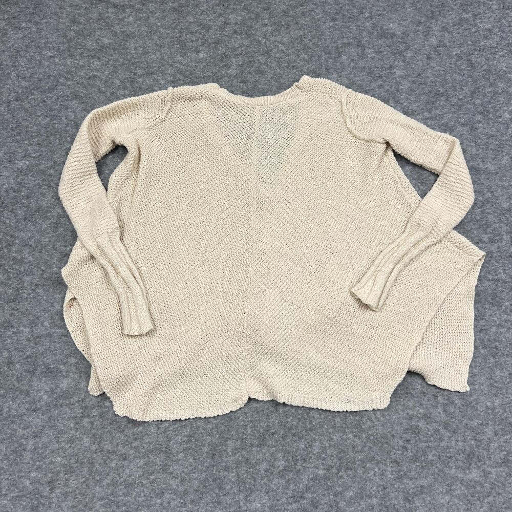 Free People Cardigan Sweater Womens S White Open Knit Lightweight Pockets Preppy - Picture 2 of 16